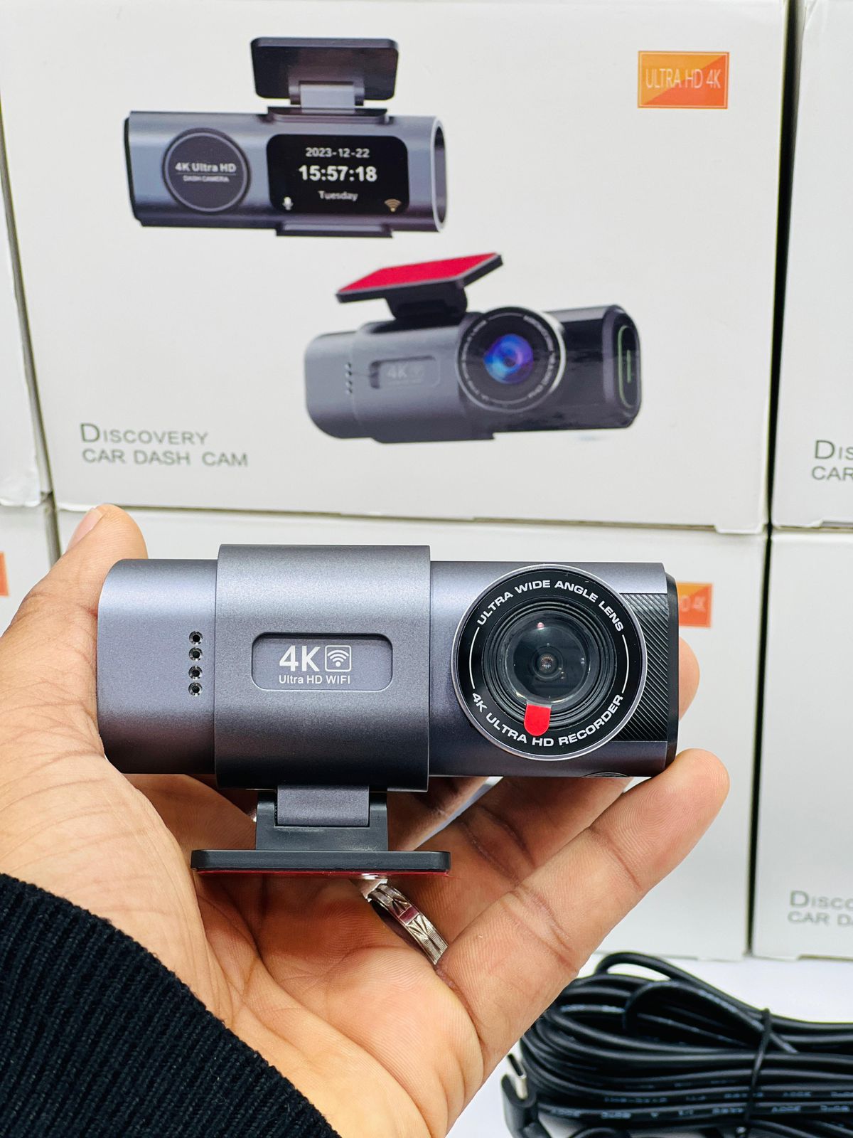 Front and Rear Dash Camera, Small Wireless WiFi Dashcam for Cars, Front and Back Mounted, 2160p 4K HD Night Vision Security Monitor Camera