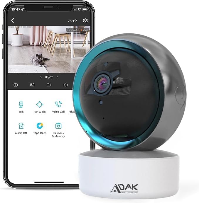 ADAK Baby Camera, Security Camera, Pet Monitor, Motion Detection, Cloud & SD Card Storage, 2-Way Audio, Night Vision, WIFI and 4G
