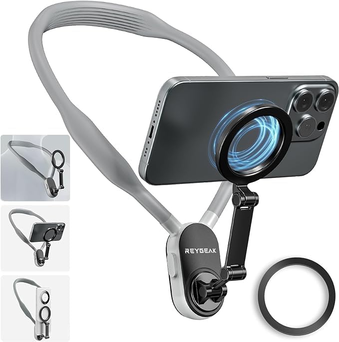 TELESIN Magnetic Neck POV Mount for Mobile Phone | MagSafe Compatible Cell Phone Neck Holder Vlog Selfie Mount Hand Free Chest Stand for iPhone