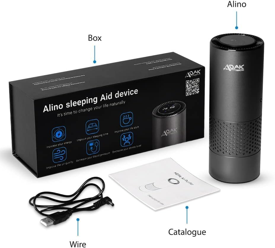 Adak Air Purifier for Room,Hepa Air Filter Cleaner, Up to 12m², Touch Screen Display, Remove Allergies Smoke Dust Pollen Pet Dander, Night Light