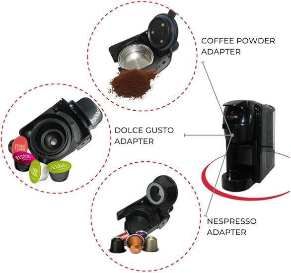 MEBASHI 3-in-1 Multifunction Espresso Capsule Coffee Machine, 600ML Water Tank, 19 Bar Pressure, Auto Shut Off | (ME-CEM302) (Red)|1450W