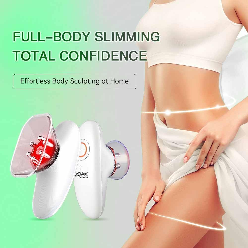 ADAK 3-in-1 Electric Cellulite Massager, Body and Face Sculpting Massager, Portable EMS Vacuum Suction Device, Rechargeable, IPX4 Waterproof, for Face, Back, Belly, Waist, Arms, Legs