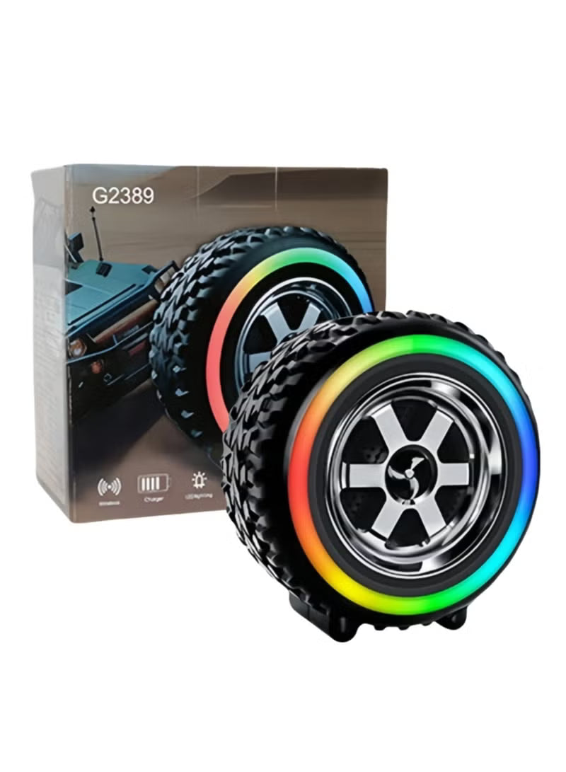 G2389 Colorful Tire RGB Wireless Bluetooth Speaker, Portable Multi-function Speaker