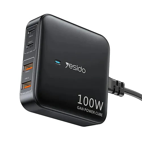 Yesido YC41UK GaN100W Multiport Wall Charger - Quick Charge Compatible with PD/PPS/QC Protocols