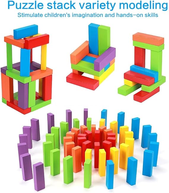ADAK Colorful Wooden Tumbling Tower Blocks Family Game And Children Educational Toy, Lc-Cgbb-48P