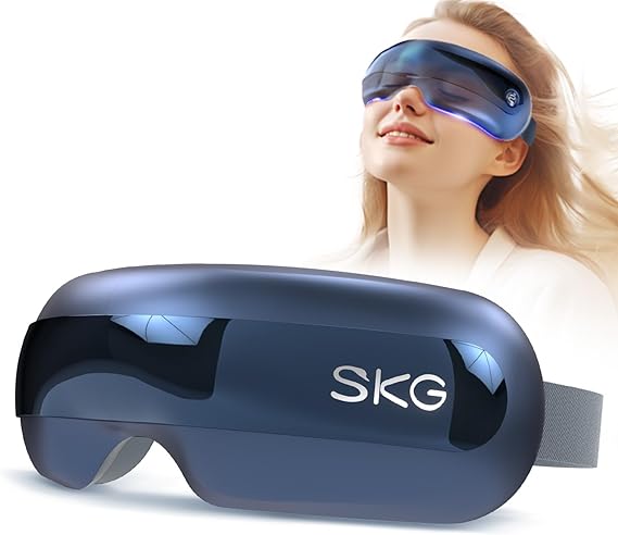 SKG Eye Massager with Heat, Bluetooth Heated Eye Massager for Migraines Relief with Vision Window Music, Soothing Eye Care