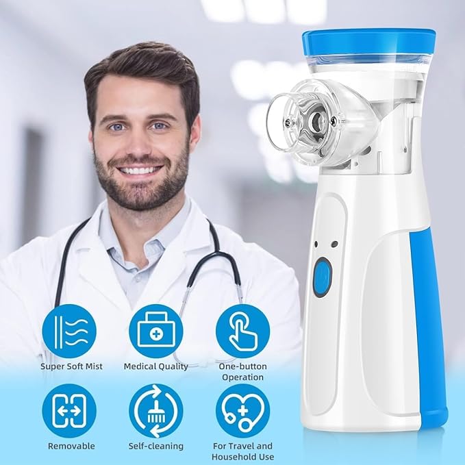 Portable Nebulizer Mini Vaporizers Machine Handheld Atomizers for Adults and Children Travel Nebulizer Steam Inhalator
