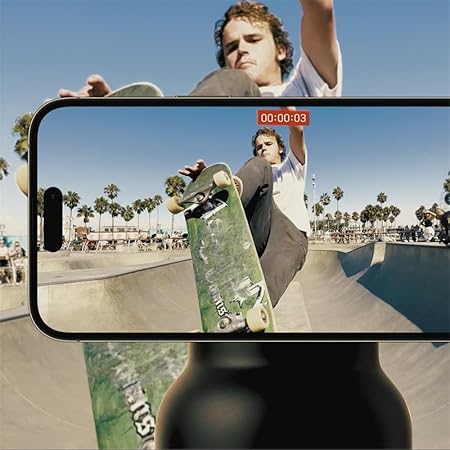 Azonee Insulated Water Bottle Compatible Magnetic Phone Holder, Stainless Steel 24oz Bottle with Mount Keeps Drinks Hot 12H Cold 24H 360° Rotate, Black