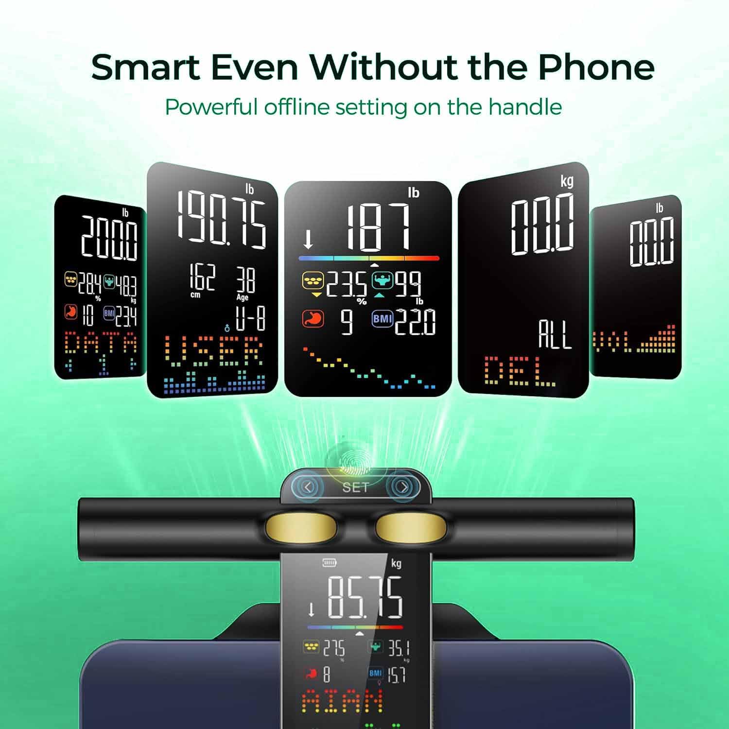 ADAK 8-Electrode Smart Body Fat Scale 2 PRO, Black, Glass, 30x30x2.7cm, Digital Bathroom Scale with BMI, 29 Body Composition Analyzer, Large LCD Display, Bluetooth App Sync, 400 lbs Capacity