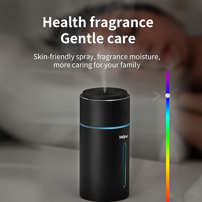 ADAK Smart Car Aromatherapy Diffuser - Fragrance Air Freshener and Humidifier with Color Ambient Light, Essential Oil Diffuser