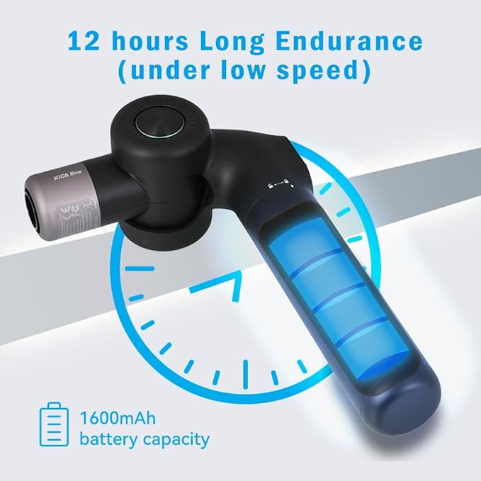 Kica EVO Muscle Massage Gun with Adjustable Arm & 12.9''Extendable Pole for Professional Deep Tissue Back Massage,Athletes Pain Relief Handheld