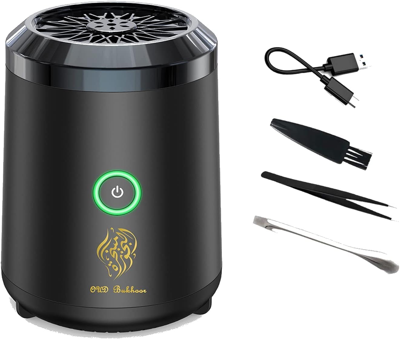 Electric Bukhoor Burner for Car, USB Type-C Powered, Rechargeable Mini Portable Incense Burner for Home, Car Mounted Aromatherapy Device