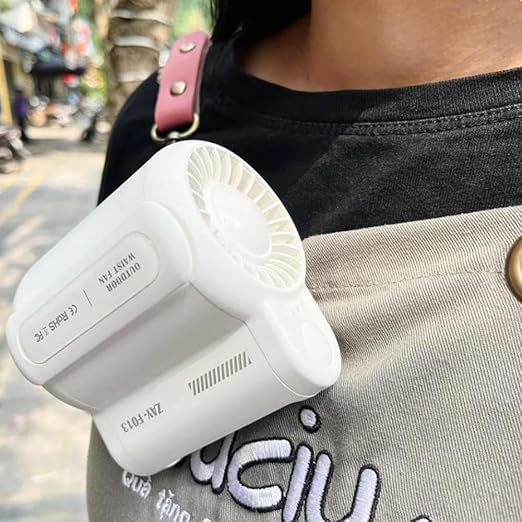 Cool Clip Fan Under Shirt, Clip-on Portable Air Cooler, Portable Waist Fan Rechargeable,3 Speeds Strong Airflow Wearable Personal Clip Fan, Belt Fan Clip on Waist Portable Cooling Fan (Black)