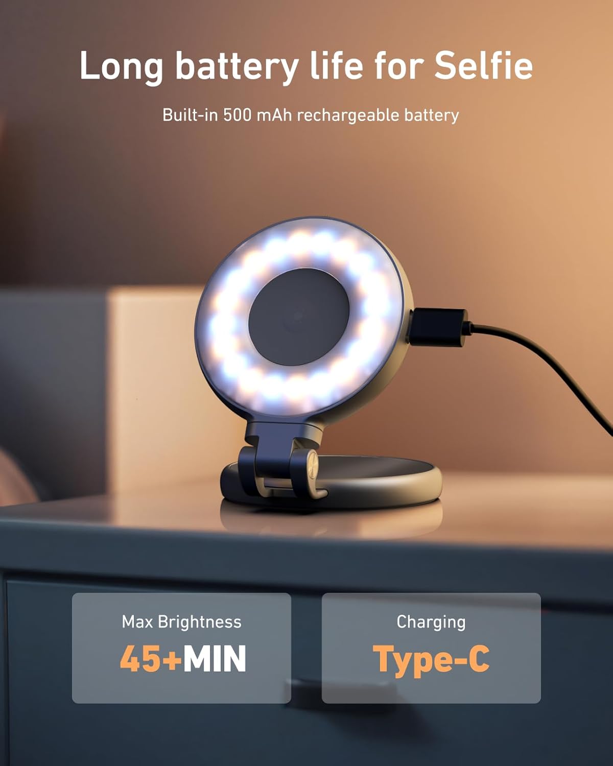 TELESIN Magnetic Selfie Light, Phone Light Compatible with iPhone Magsafe, CRI97 360° LED Selfie Ring Fill Light with Mirror for Selfies/Photography/TikTok/Zoom Calls/Video Conference