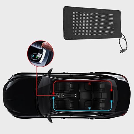 ADAK Flexible LED Car Screen Display - App Controlled Scrolling LED Sign with Custom Text Patterns, Programmable USB LED