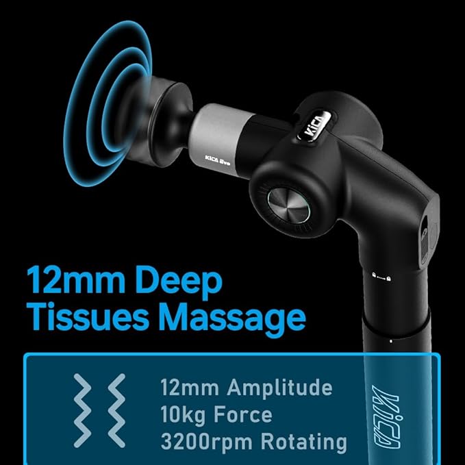 Kica EVO Muscle Massage Gun with Adjustable Arm & 12.9''Extendable Pole for Professional Deep Tissue Back Massage,Athletes Pain Relief Handheld