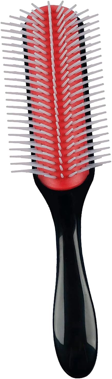 Adak Hair Brush for Women Men, Curly Wet or Dry Hair. 9 Row Brush for Detangling, Separating, Shaping