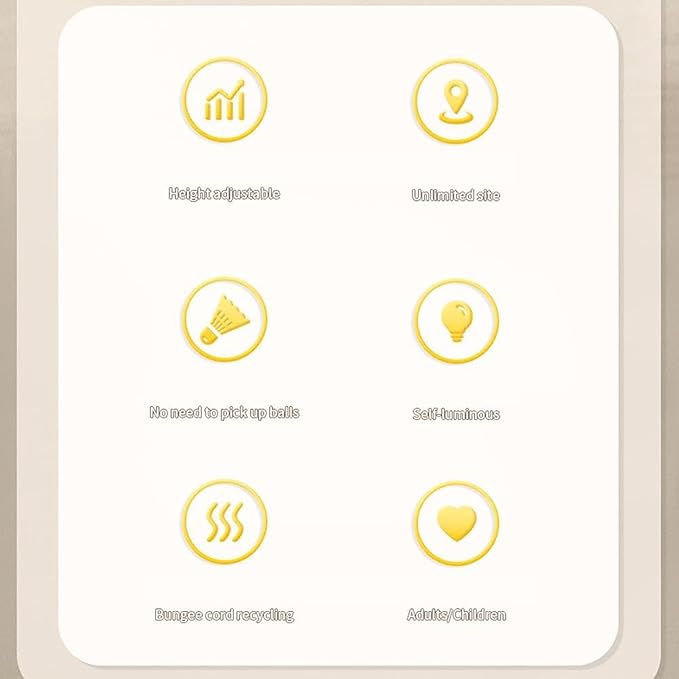 GIONAR Badminton Training Tool, Badminton Rebound Trainer, Badminton Single Training Kit, Single Badminton Training Device, Badminton Single-Player Rebound Trainer, Self Training Badminton Set (6pcs)