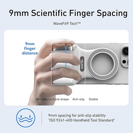 TELESIN Fun Shot Magnetic Grip for iPhone & Android | DSLR Camera Style Shutter Grip with Detachable Wireless Shutter Button
