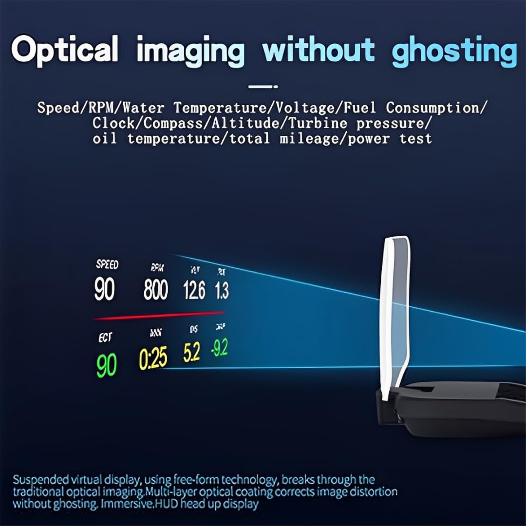 ADAK Car HUD(head up display), Display with OBD+GPS functionality, a high-definition speedometer, and car diagnostic tool. It eliminates OBD fault