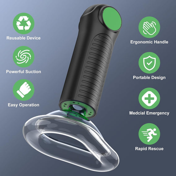 Choking Rescue Device, Anti-Choking Device for Babies and Adults, AnGeer EasyPumpVac Airway Suction Device, First Aid Kit for Children and Adults