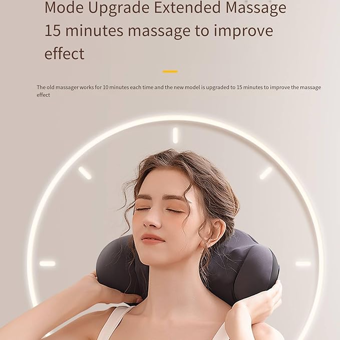 Cervical Spine Massager, Household Waist Back and Neck Massage Pillow, Multi-Function Neck and Shoulder Massager Pillow,Yellow-Plug-in-model