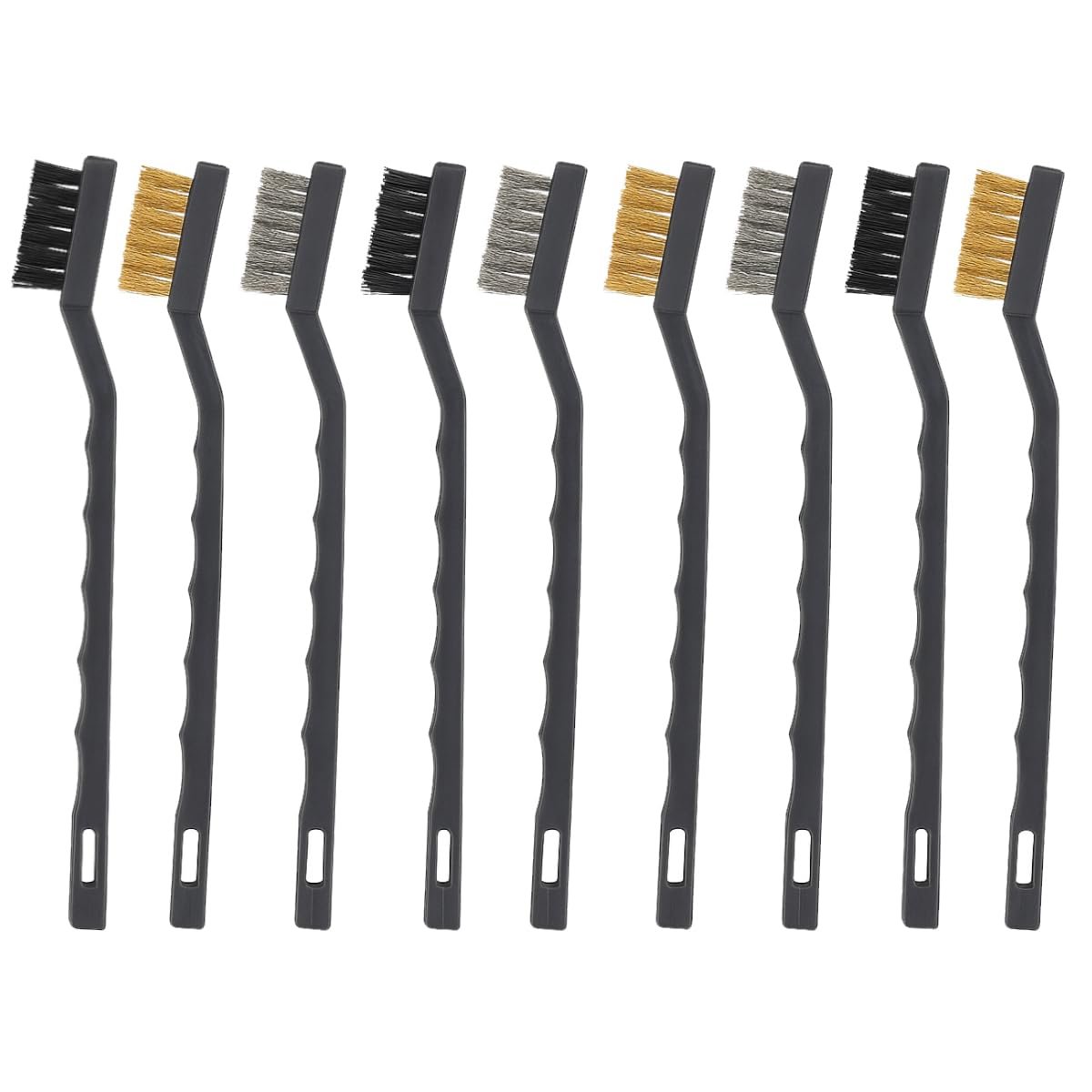 9 Pcs Wire Brush, Stainless Steel, Brass and Nylon Brushes Professional Cleaning Tools for Deep Cleans Rust and Welding Slag Scrubbing (9 Pieces)