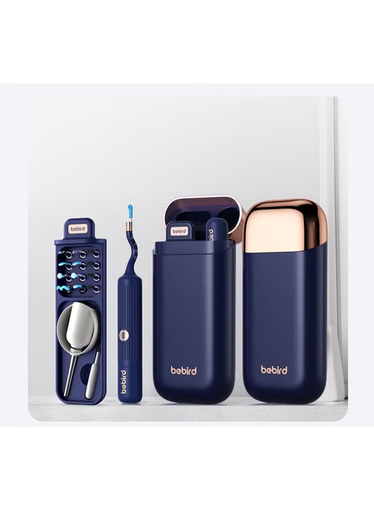 Earsight Plus: Ear Wax Removal Tool Camera & Light, Visual Earwax Cleaner with Cleaning Kit As Spade/Spoon/Picker/Tweezers Clean Ears for Family, Ear-Scope Wireless WiFi Connect (Dark Blue)