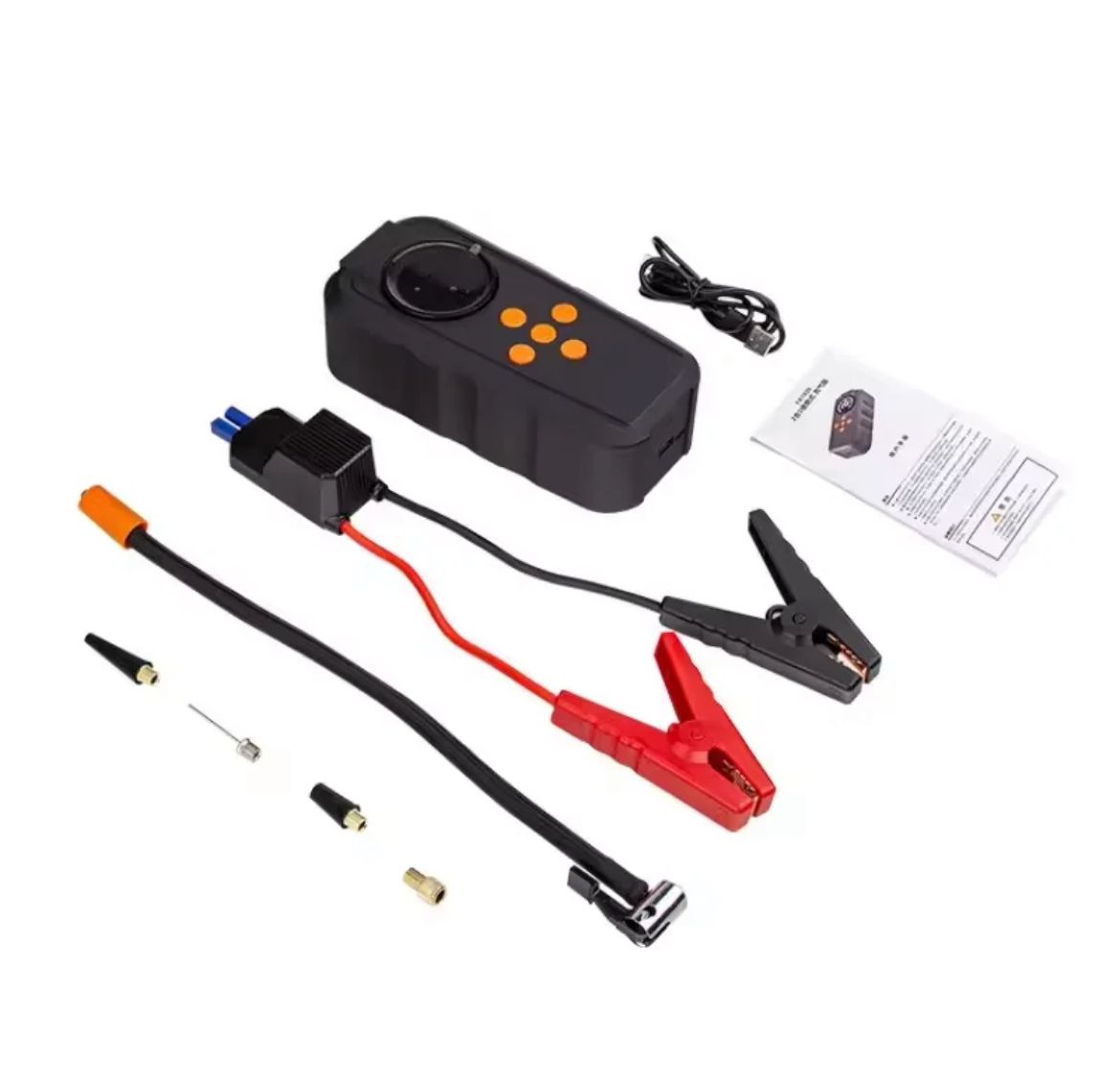 4 in 1 Portable Jump Starter With, Air Compressors, power bank, Small light, Operating voltage: 14.8V