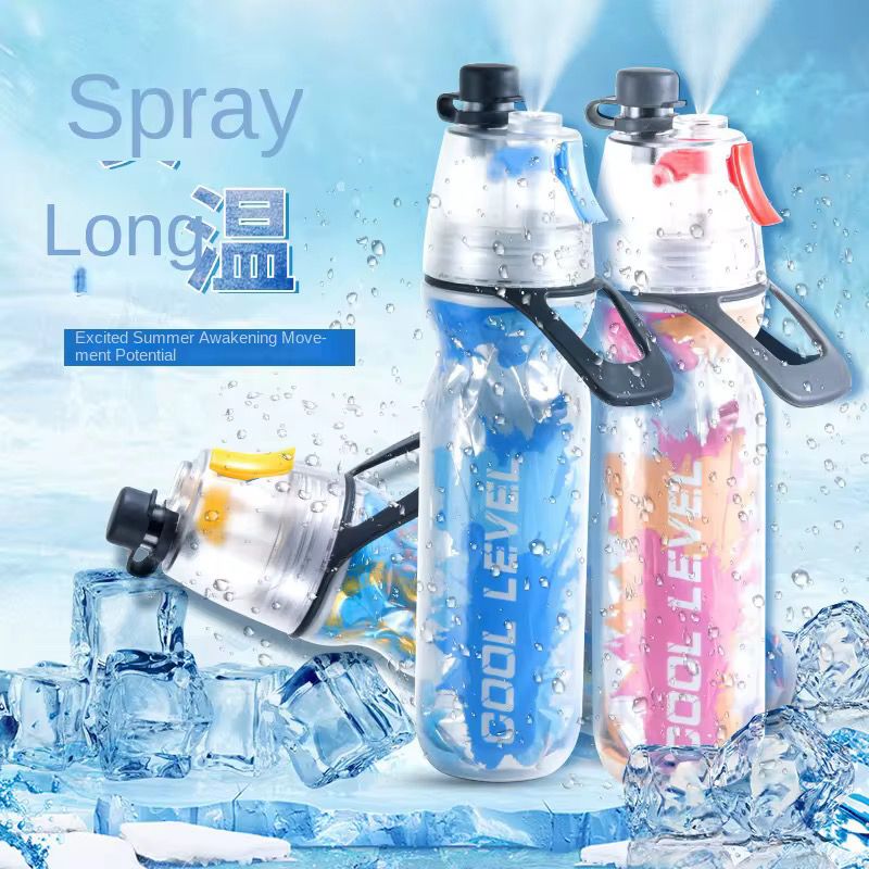 Local Makes A Comeback Botella Spray Plastic Outdoor Sports Cold Moisturising Spray Compatible with Outdoor Sports, School, Office, Home, etc. Black