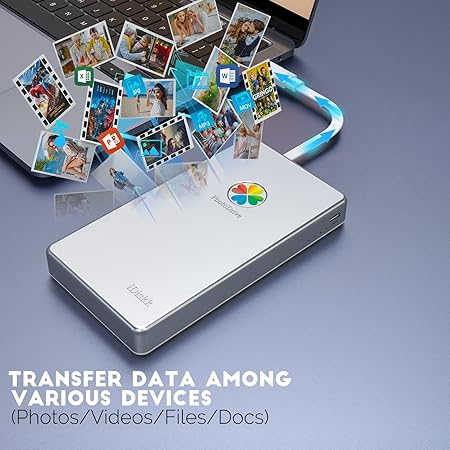 iDiskk App-le Mfi Certified 1TB Phone Drive Photo Drive External Hard Drive for iPhone, iPad, MacBook,Compatible with iOS & Android, Store Photos