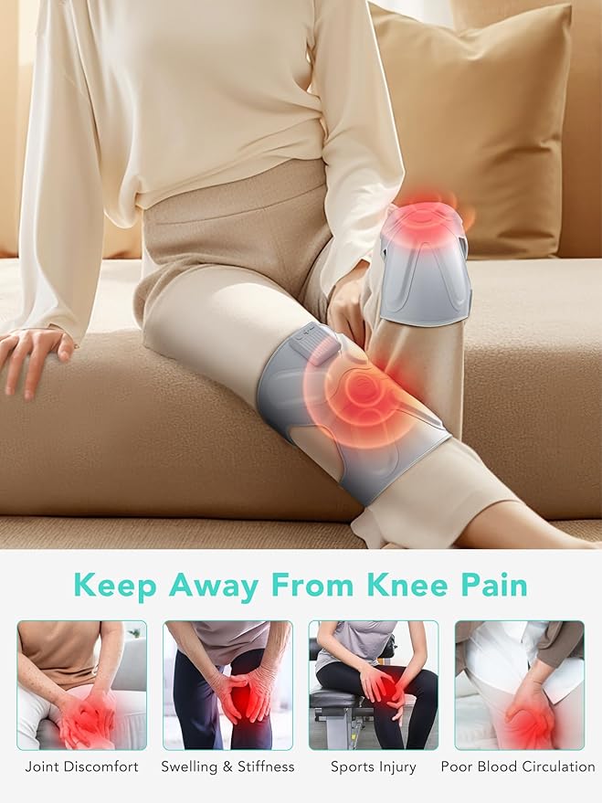 SKG Comfier Vibration Knee Massager with Heat, W3 Pro, Portable Knee Massager for Knee, Shoulder, Elbow Massage, Joint Pain Relief, Knee Protectors