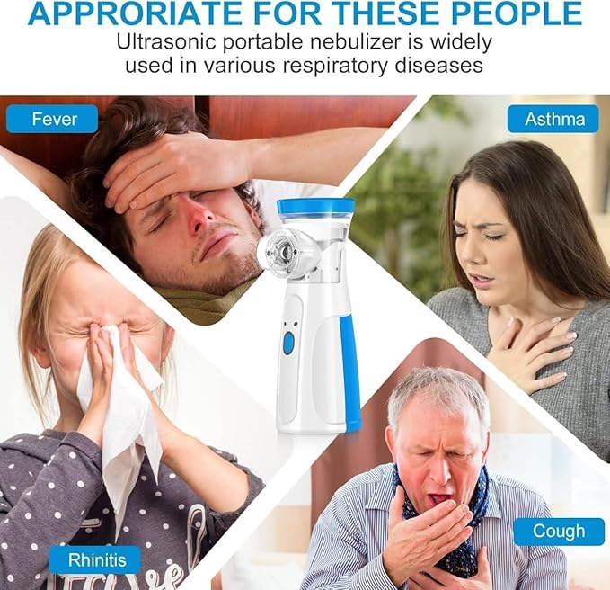Portable Nebulizer Mini Vaporizers Machine Handheld Atomizers for Adults and Children Travel Nebulizer Steam Inhalator