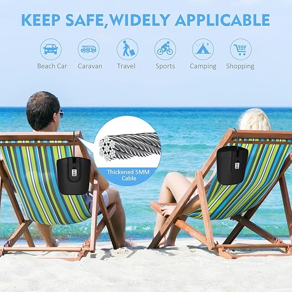 Hurinan Portable Anti-Theft Lock Box, Portable Security Lock Bag, Mobile Travel Safe & Beach Safe with Numbers to Keep Your Valuables Temporarily Secure. (Black)