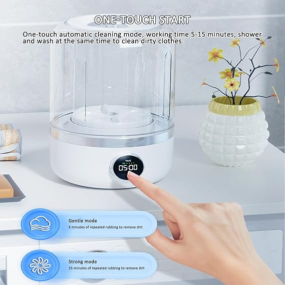 Ye02 Underwear Washer Machine, Mini Portable Washing Machine, Rechargeable Cordless Mini Washing Machine, 4000mAh, Travel Camping Washing Machine for Socks Underwear Camping Travel