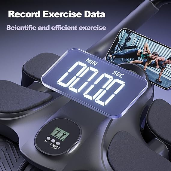 4-Wheeled Abdominal,Fitness Belly Rolling Wheel-4 Elbow Support,290MM Widened Wheel Base,Max Load 200kg,Automatic Rebound Abdominal Wheel with Sit-Up Machine, for Beginners and Professionals