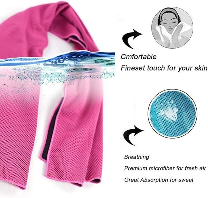 Cooling Towel, Ice Sports Towel for Instant Cooling, Ideal for Yoga, Travel, Golf, Gym, Camping, Fitness