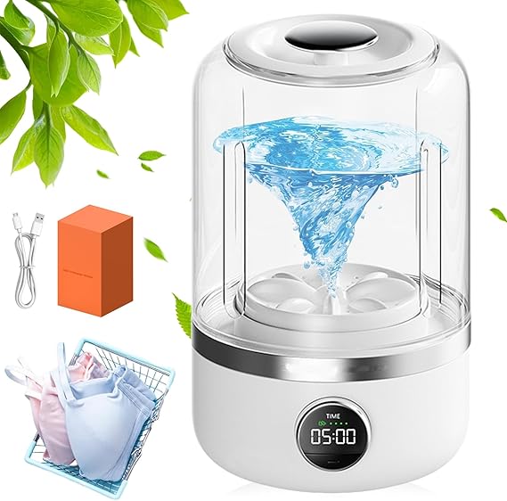 Ye02 Underwear Washer Machine, Mini Portable Washing Machine, Rechargeable Cordless Mini Washing Machine, 4000mAh, Travel Camping Washing Machine for Socks Underwear Camping Travel