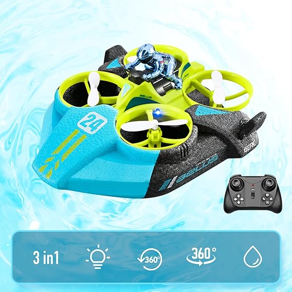 Hovercraft RC Boat 3 in 1, Remote Control Hovercraft Boat RC Drone Race Drift Cars Toys