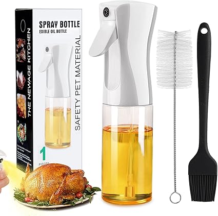 ZERNBER Oil Sprayer for Cooking, 7 Oz Olive Oil Sprayer Bottle Mister Oil Sprayer for Air Fryer, Salad, BBQ, Kitchen Baking, Roasting