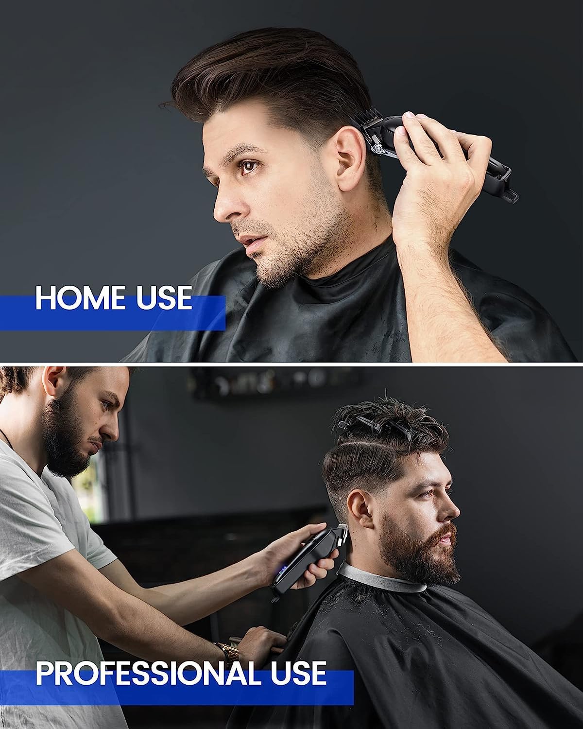 GLAKER Hair Clippers for Men Professional - Cordless Clippers and Trimmers Set, Complete Barber Kit for Hair Trimming & Beard Grooming, Mens Haircutting Kits for Blending & Fade Cuts