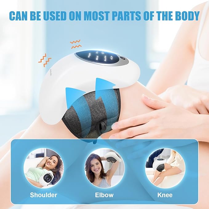 ADAK Knee Massager, Cordless Knee Massager with Multi-Function Screen, Physical Heating and Vibration Function, Best Product for A Comforting Massage