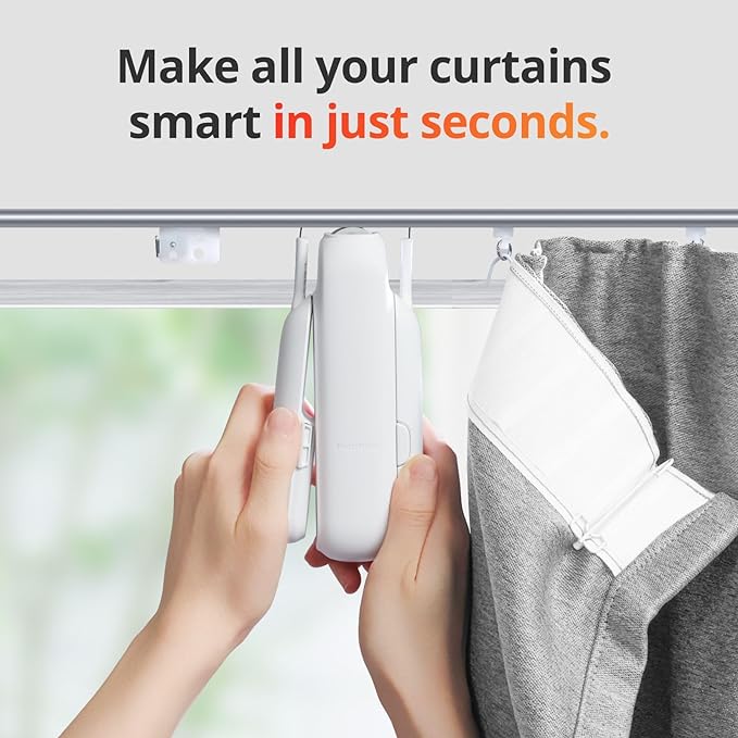 SwitchBot Smart Curtain Opener – Bluetooth Remote Control with App/Timer (Curtain 3, U Rail)