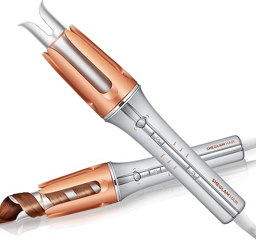 SHEGLAM Automatic Curling Iron 1 ¼ inch with 3 Temperatures Fast Heating, 2-Way Rotation, Automatic Shut-Off, Anti-Scald, Anti-Tangle Rotating for Hair Styling