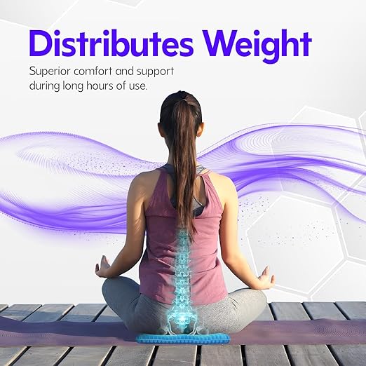 ADAK Office Chair Seat Cushion - Honeycomb Gel Design, Breathable Cooling TPE Filling, Durable Waterproof 100% Polyester Cushion for Home, Car, and Chair - Sustainable & Anti-Pull Design