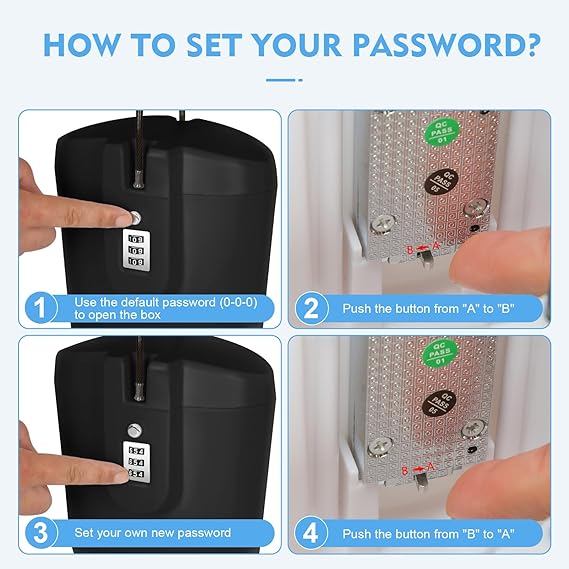 Hurinan Portable Anti-Theft Lock Box, Portable Security Lock Bag, Mobile Travel Safe & Beach Safe with Numbers to Keep Your Valuables Temporarily Secure. (Black)