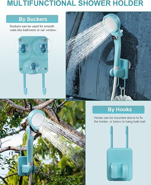 ADAK Portable Camping Shower - Rechargeable Outdoor Camp Shower with Pressurizer & 4500mAh Battery Pump IPX7 Waterproof for Camp, Hiking, Car Washing, Pet Bath
