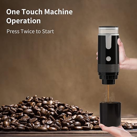 Portable Electronic Coffee Maker, Rechargeable Espresso Machine, Mini Car Coffee Make Using Ground Coffee & Espresso Pods