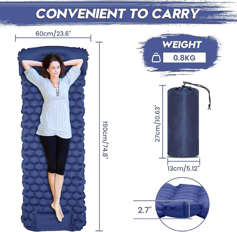 Self-Inflating Camping & Backpacking Sleeping Pad with Integrated Pillow & Built-in Foot Pump – Ultralight, Waterproof