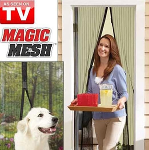 Magic Mesh Instant Screen Door – Hands-Free, Easy Install, Durable Insect Protection with Magnetic Closure for Bug-Free Breezes